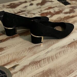Hush Puppies Black Heels with Gold Detail